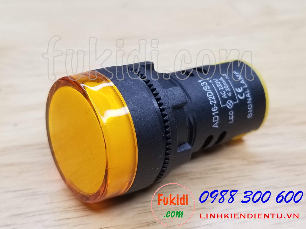 Đèn LED báo nguồn 220V phi 22mm AD16-22DS