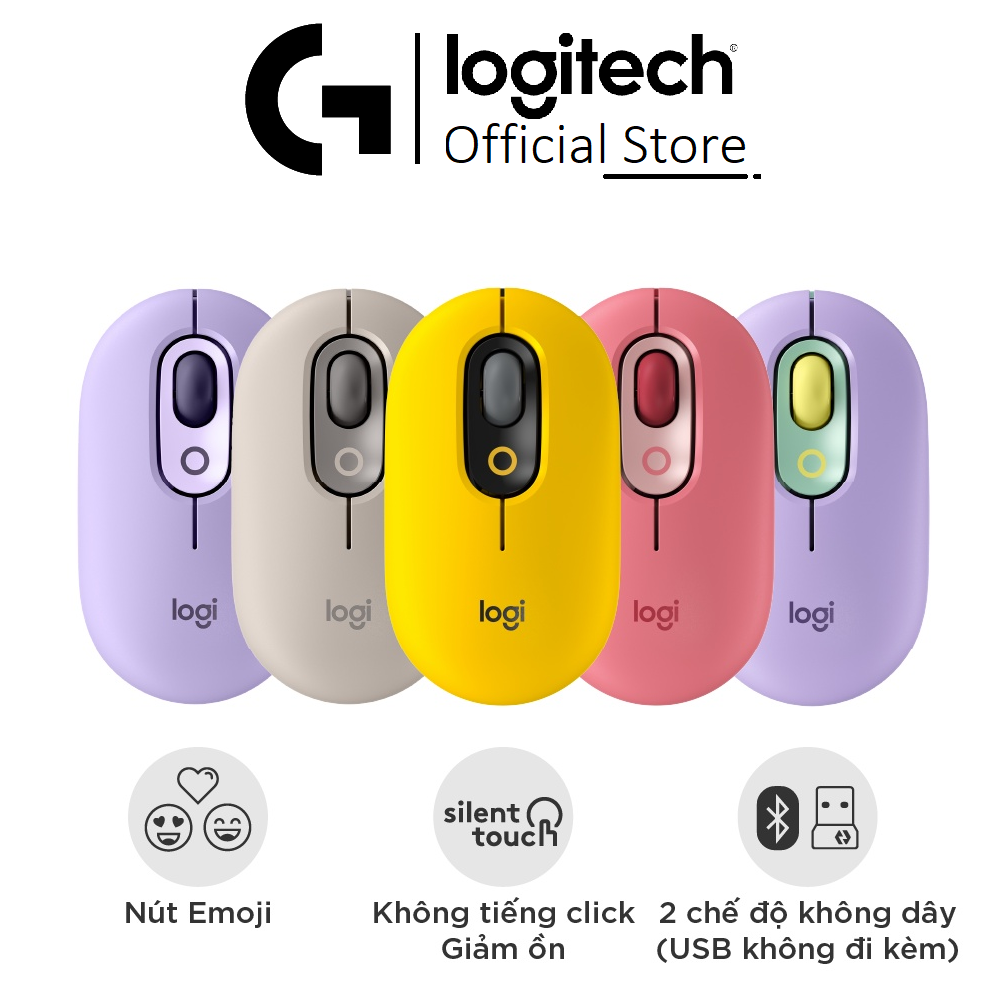 Chuột không dây bluetooth Logitech POP Mouse - Emoji tùy chỉnh