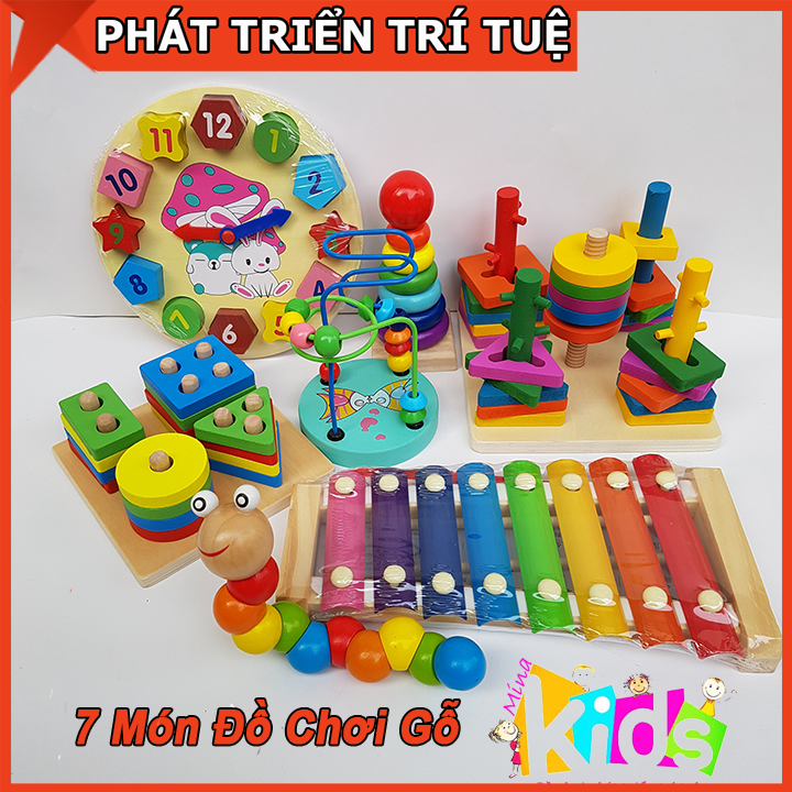 Đồ Chơi Gỗ Giá Rẻ Combo Đồ Chơi Phát Triển Trí Tuệ Bé Chơi Vui Hàng Ngày
