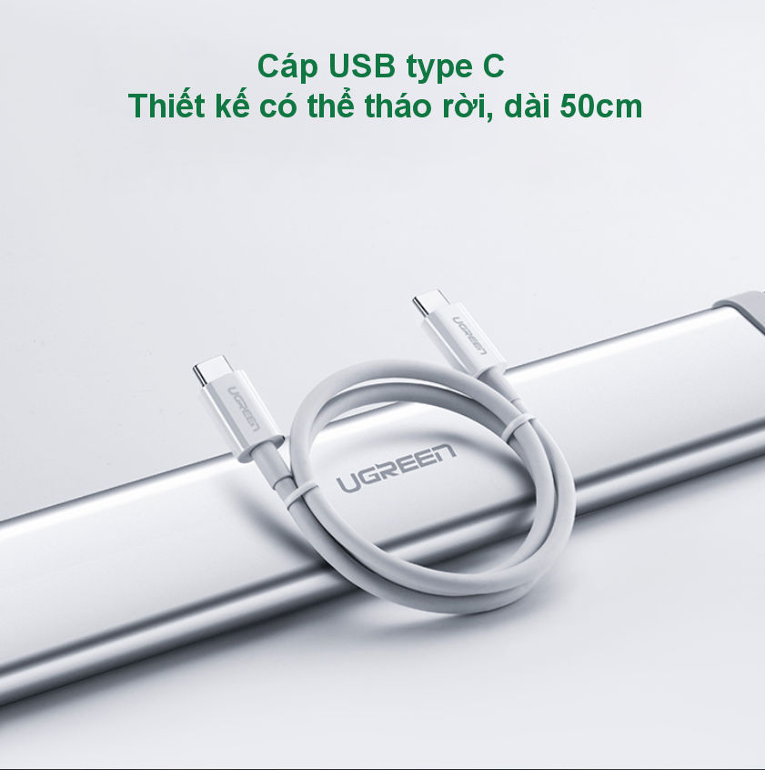 Bộ chuyển đổi đa năng USB type C hỗ trợ 13 cổng đầu ra, cáp dài 0.5m UGREEN MM131 Bộ chuyển đổi đa năng USB type C hỗ trợ 13 cổng đầu ra, cáp dài 0.5m UGREEN MM131