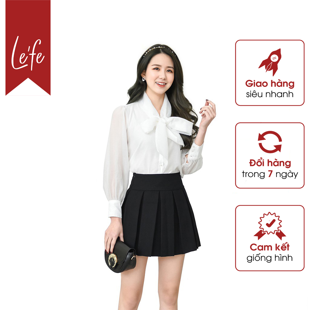 Chân Váy Xếp Ly Công Sở Thiết Kế Xòe Lefe XL02