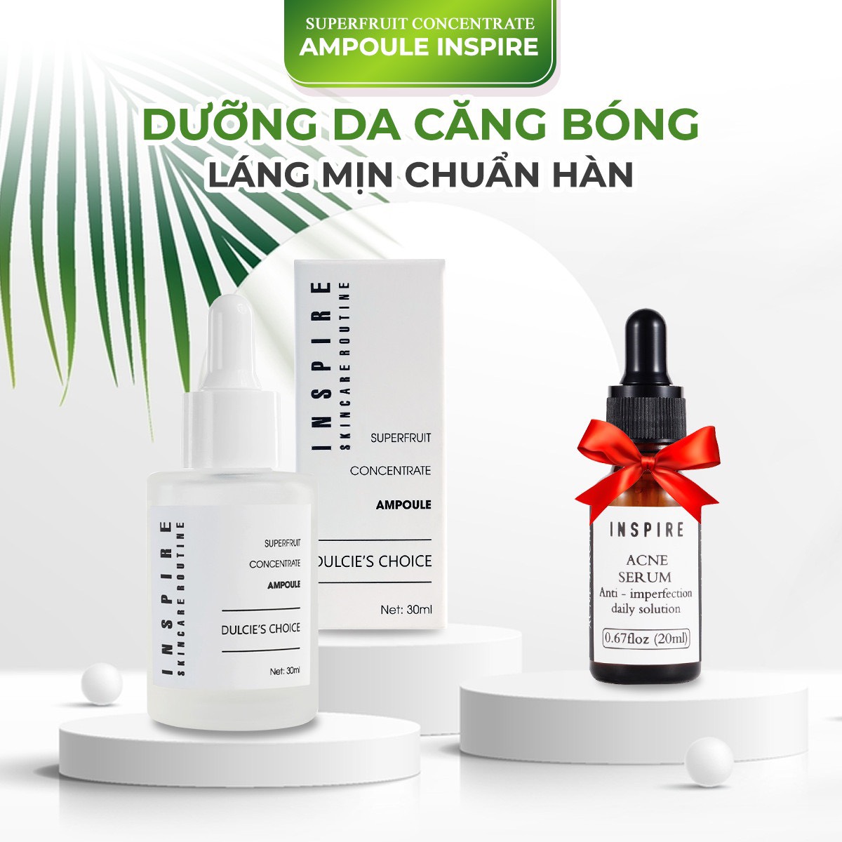 TINH CHẤT TRÁI CÂY CÔ ĐẶC AMPOULE INSPIRE - DƯỠNG DA CĂNG BÓNG, SÁNG MỊN, PHỤC HỒI HƯ TỔN, TRẺ HÓA LÀN DA ( MIỄN PHÍ VẬN CHUYỂN - MUA 1 ĐƯỢC 2 )