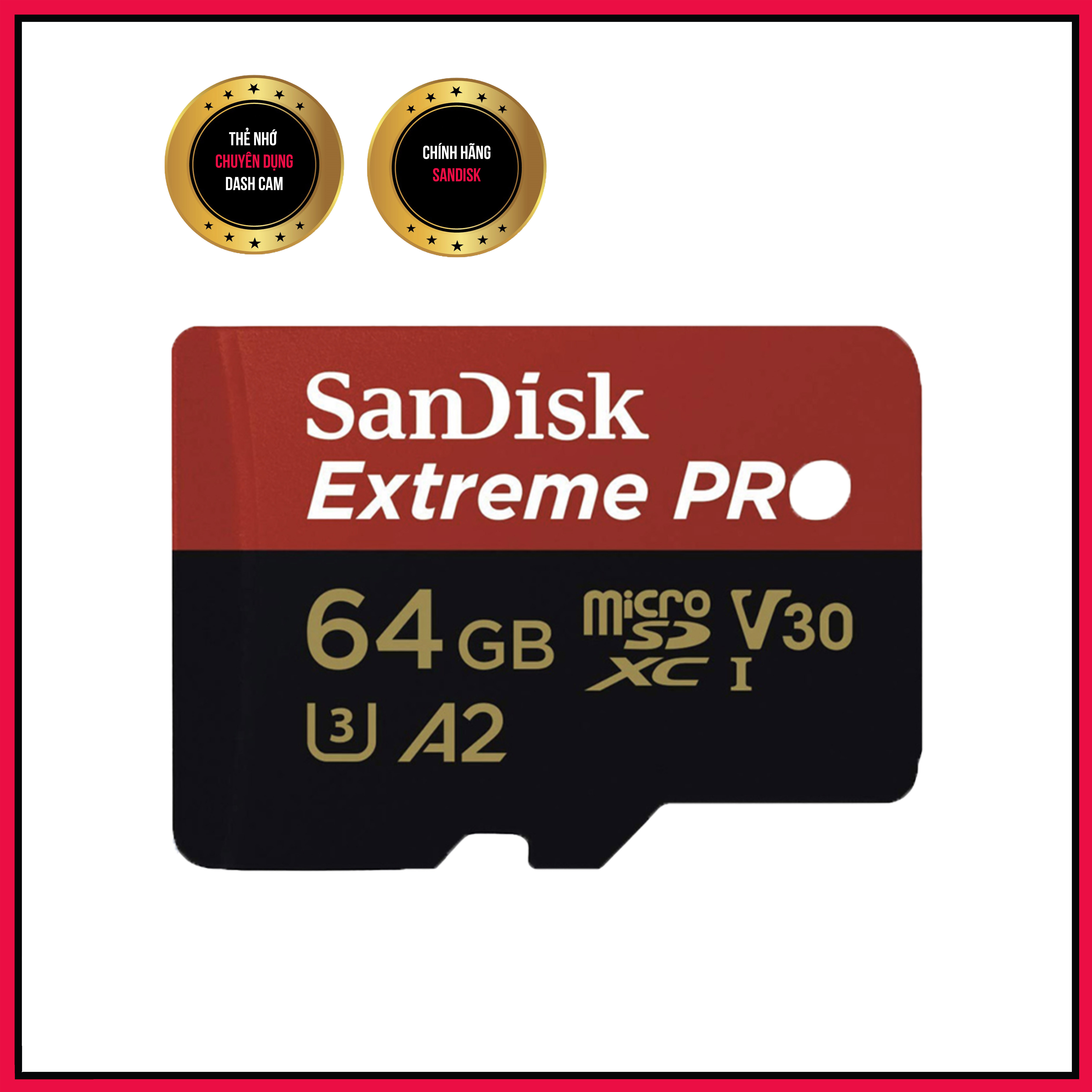 Thẻ nhớ microsdxc sandisk extreme pro v30 a2 170mb/s 64gb