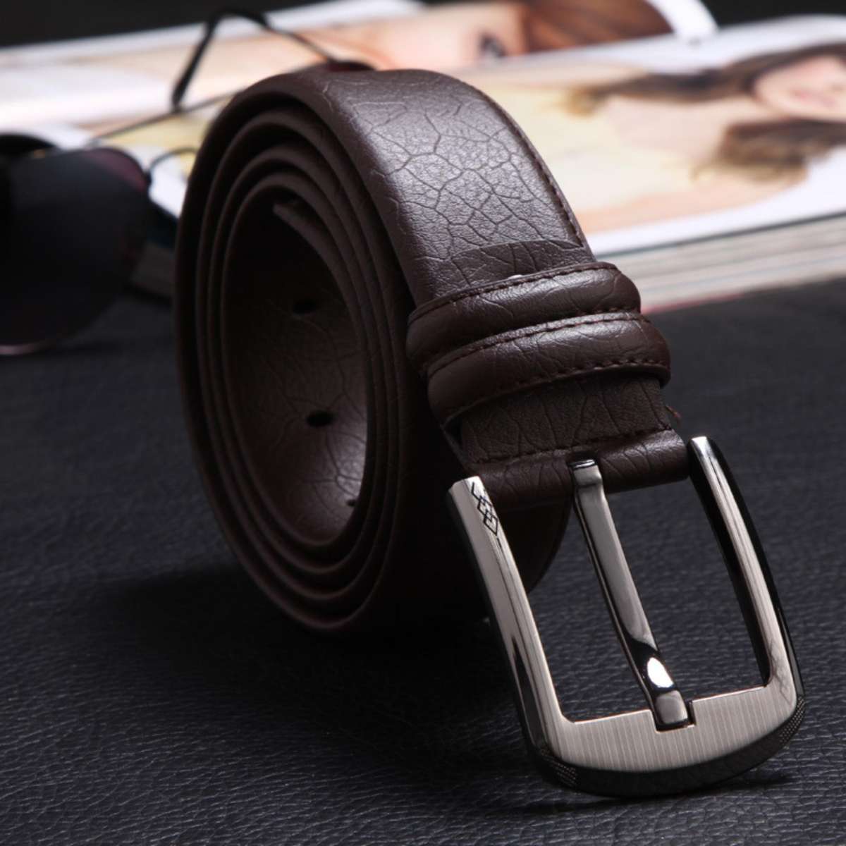 Dây nịt nam da bò 2 lớp khóa kim - phong cách lịch lãm
