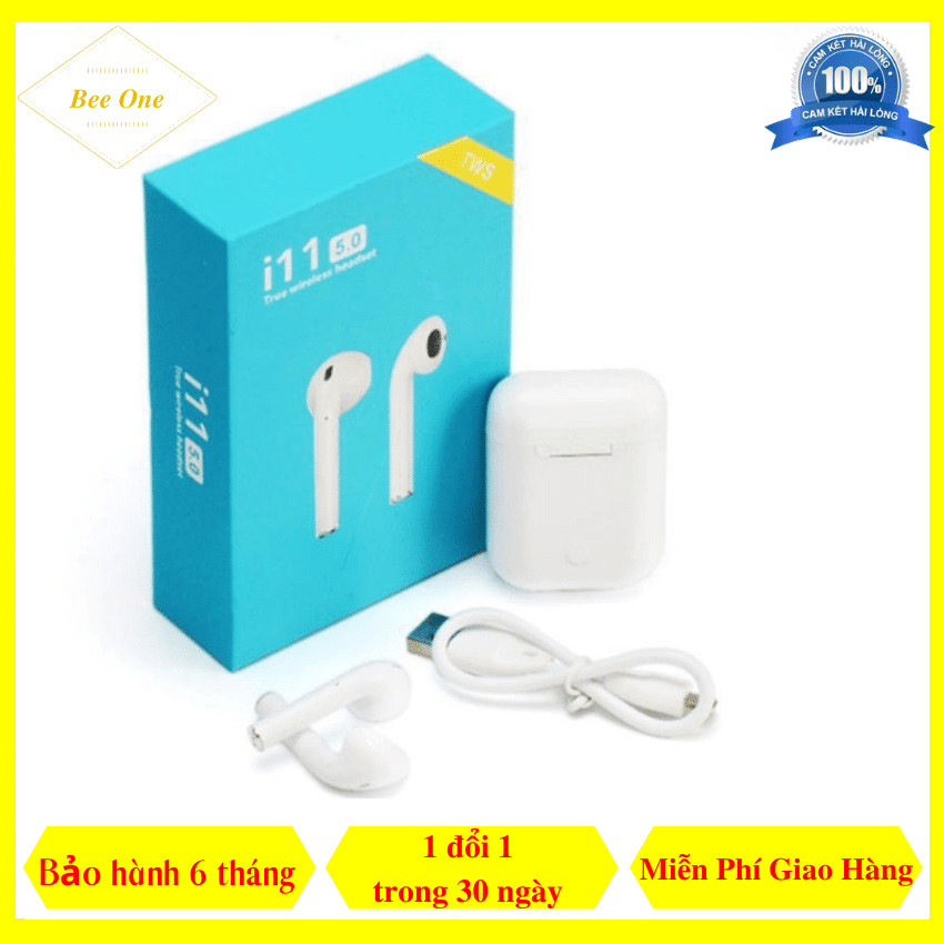 Tai Nghe Bluetooth i11 Tws Bluetooth 5.0 Stereo Super Bass - Âm thanh sống động, nút cảm ứng nhạy - I11 - Beeone