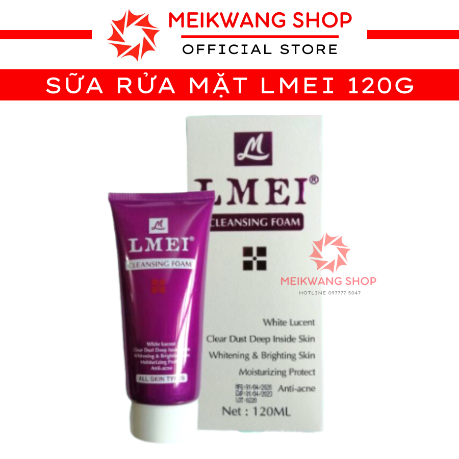 Sữa rửa mặt lmei - cleansing foam 120ml - làm sạch sâu - trắng sáng - điều tiết dầu - cân bằng độ ẩm