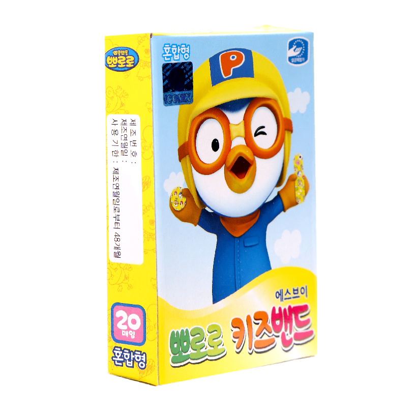 Băng keo cá nhân KIDS BAND in hình Pororo màu xanh nhiều size