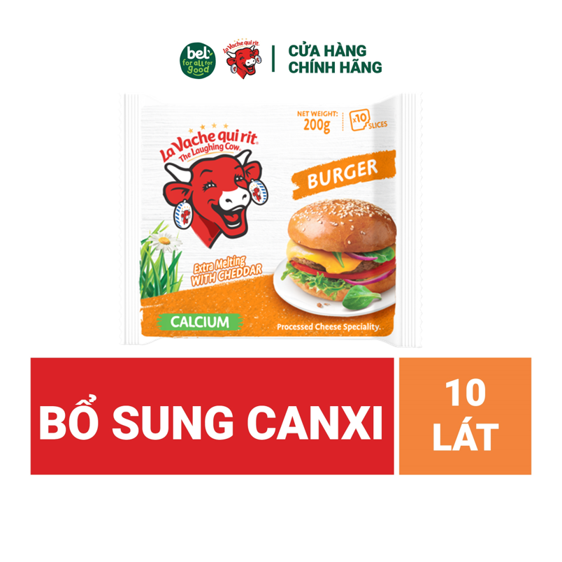 Phô mai lát con bò cười burger gói 200g