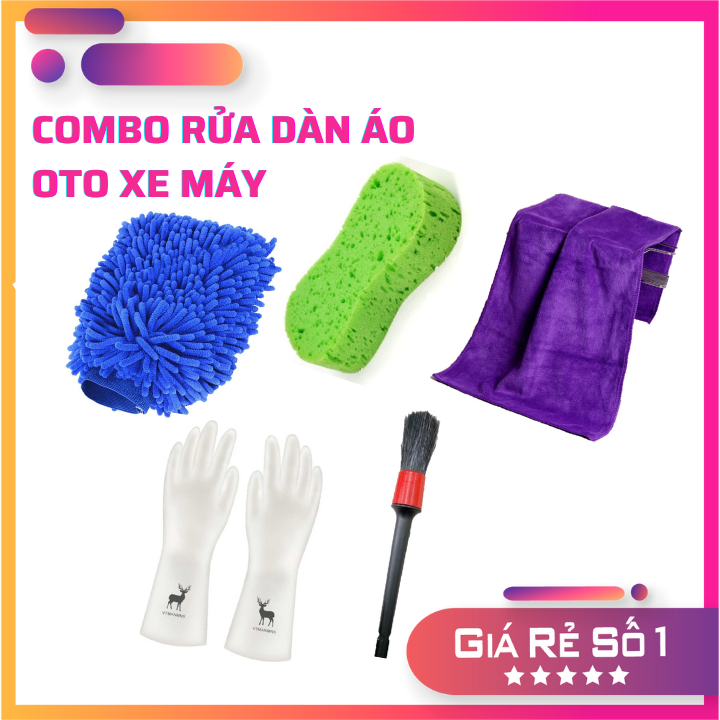 Bộ dụng cụ rửa dàn áo, rửa xe máy ôtô tại nhà