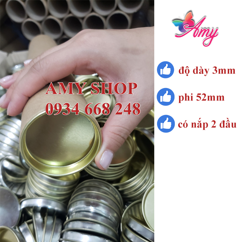 Ống tube giấy - ống giấy đựng poster siêu dày 3mm giá sĩ CÓ NẮP 2 ĐẦU - AMYSHOP