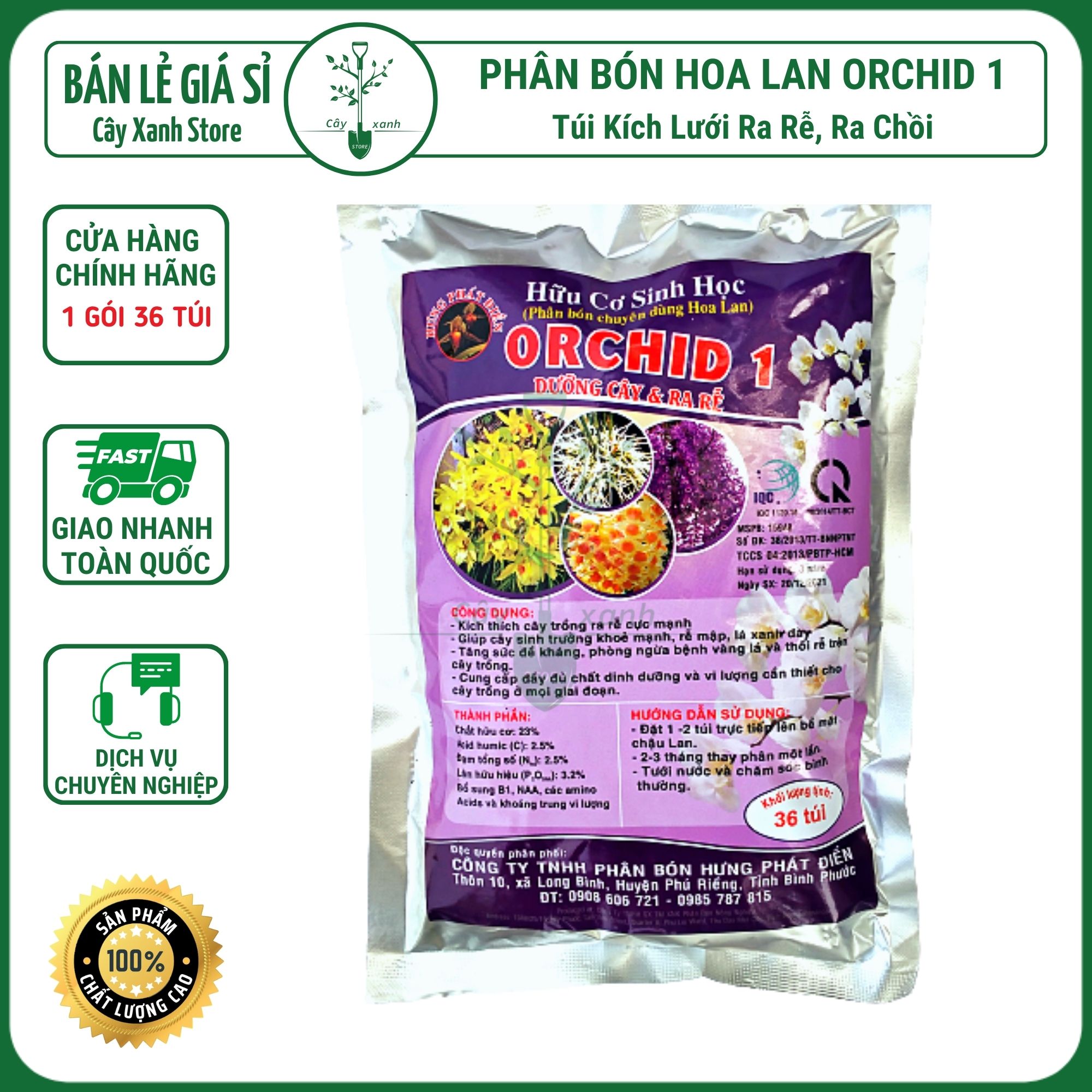 Phân bón hoa lan orchid 1 phân bón túi lưới kích ra rễ, ra chồi chuyên hoa lan, gói 500gr