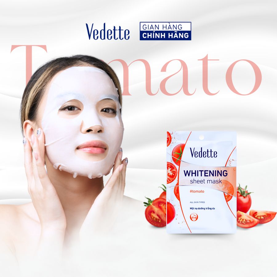 Mặt nạ giấy trắng da Vedette Cà Chua 22ml