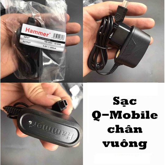 Sạc V3 chân vuông sạc loa đài và các dòng máy chân vuông V3 qmobile
