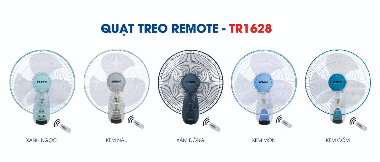 [HCM]QUẠT TREO CÓ ĐIỀU KHIỂN- SENKO -TR1628 -Màu ngẫu nhiên