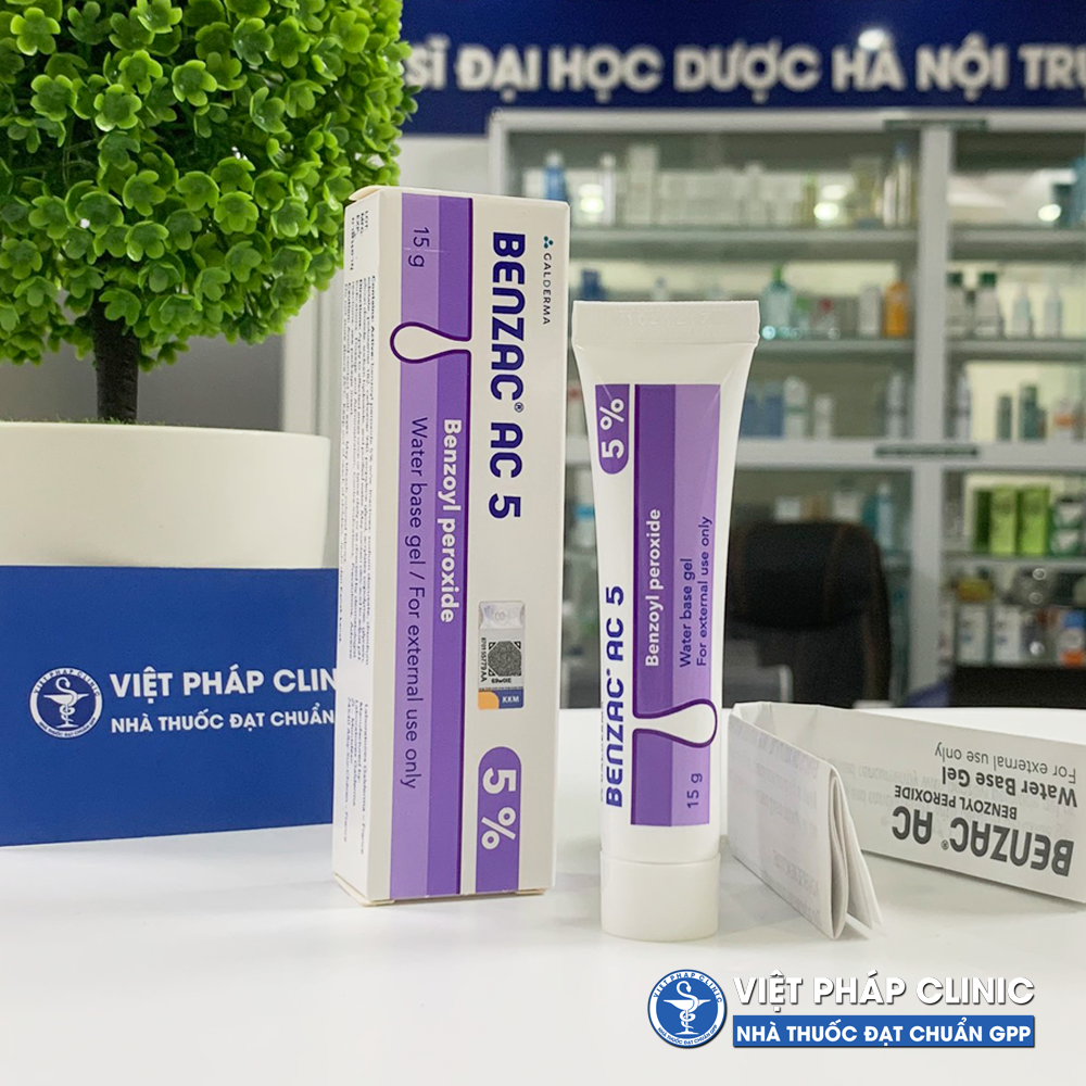Kem giảm mụn - Benzac AC 5 5% 15g