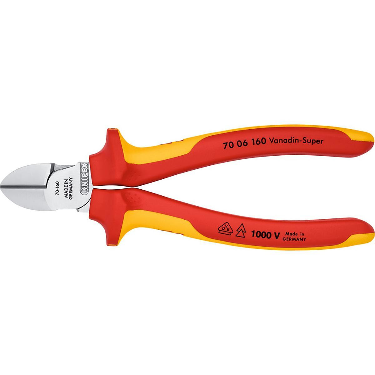 Kìm cắt knipex dài 160 mm cách điện 1000 v diagonal 70 06 160 - hàng chính hãng 100% từ đức