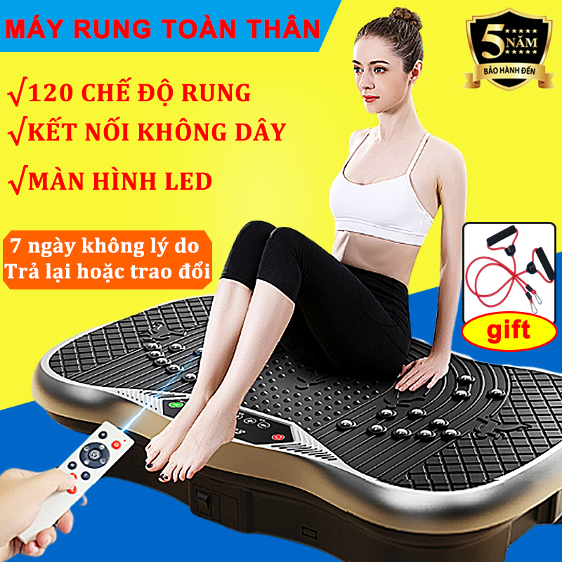 🥇BH 5 năm🥇 Máy lắc rung toàn than, máy rung toàn thân 120 cấp độ rung, máy rung lắc toàn thân , điều khiển từ xa, máy rung tập thể dục, máy tập thể dục máy rung giảm cân hiệu quả, máy rung bụng, máy tan mỡ bụng, máy tập bụng tại nhà tặng kèm 2 dây tập