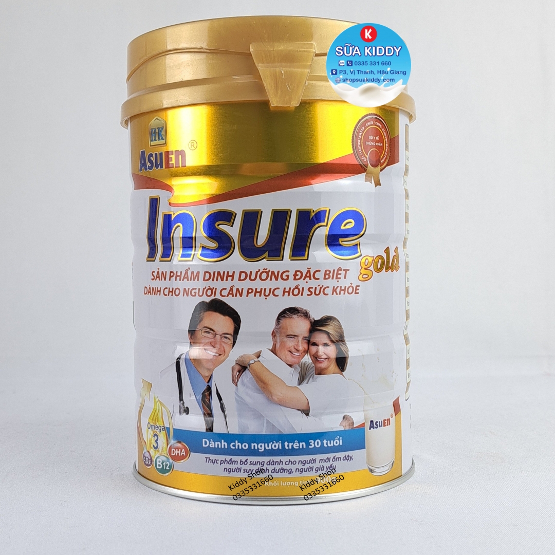 Sữa dinh dưỡng phục hồi sức khỏe Asuen Insure Gold 900g dành cho người bệnh, sau bệnh