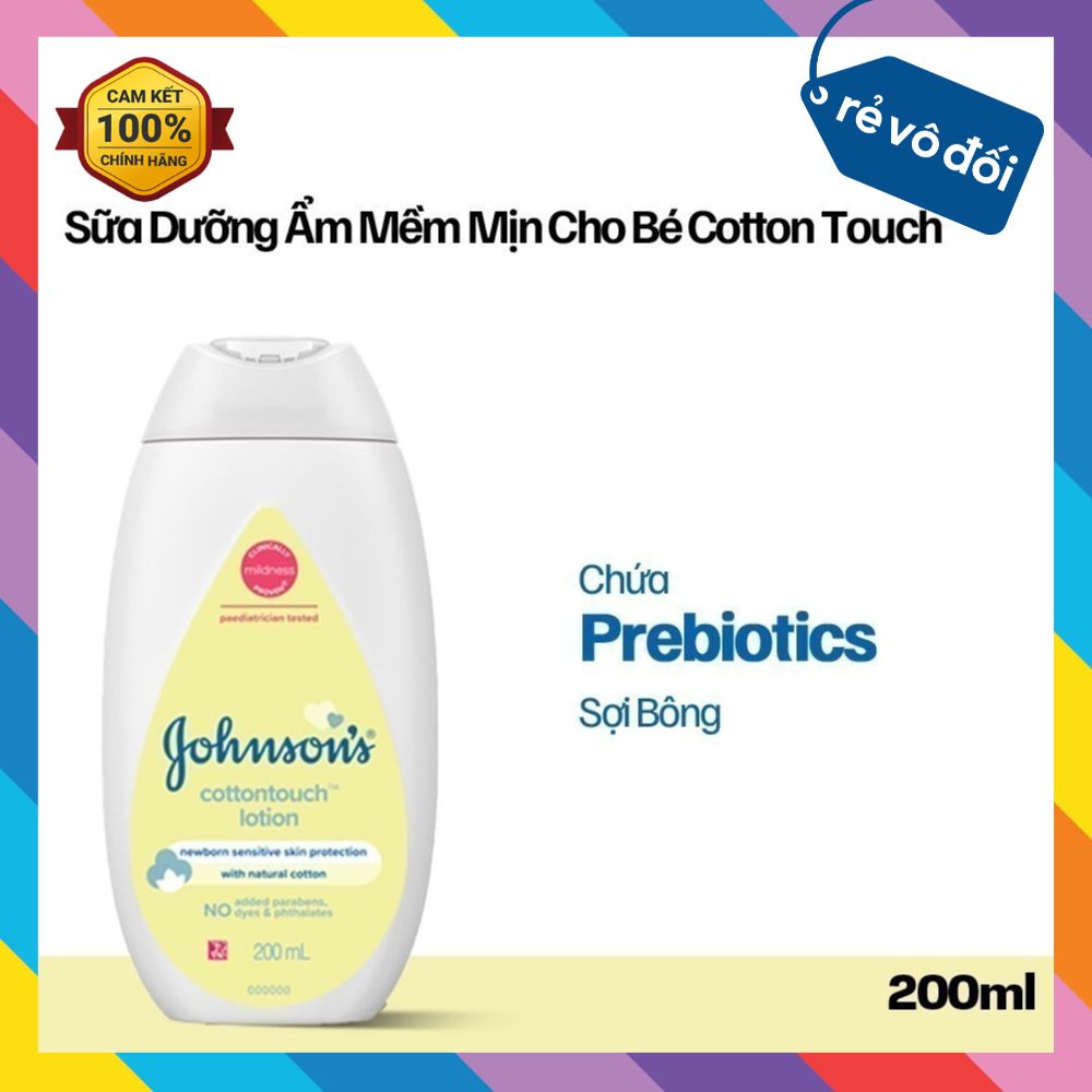 Sữa Dưỡng Ẩm Mềm Mịn Johnson's baby Cotton Touch 200ml - Malaysia