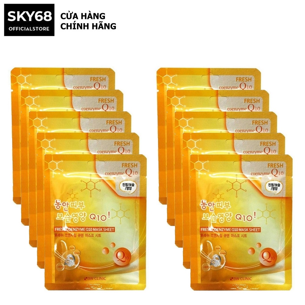 Combo 10 mặt nạ dưỡng da 3w clinic coenzyme q10 23ml/miếng x 10