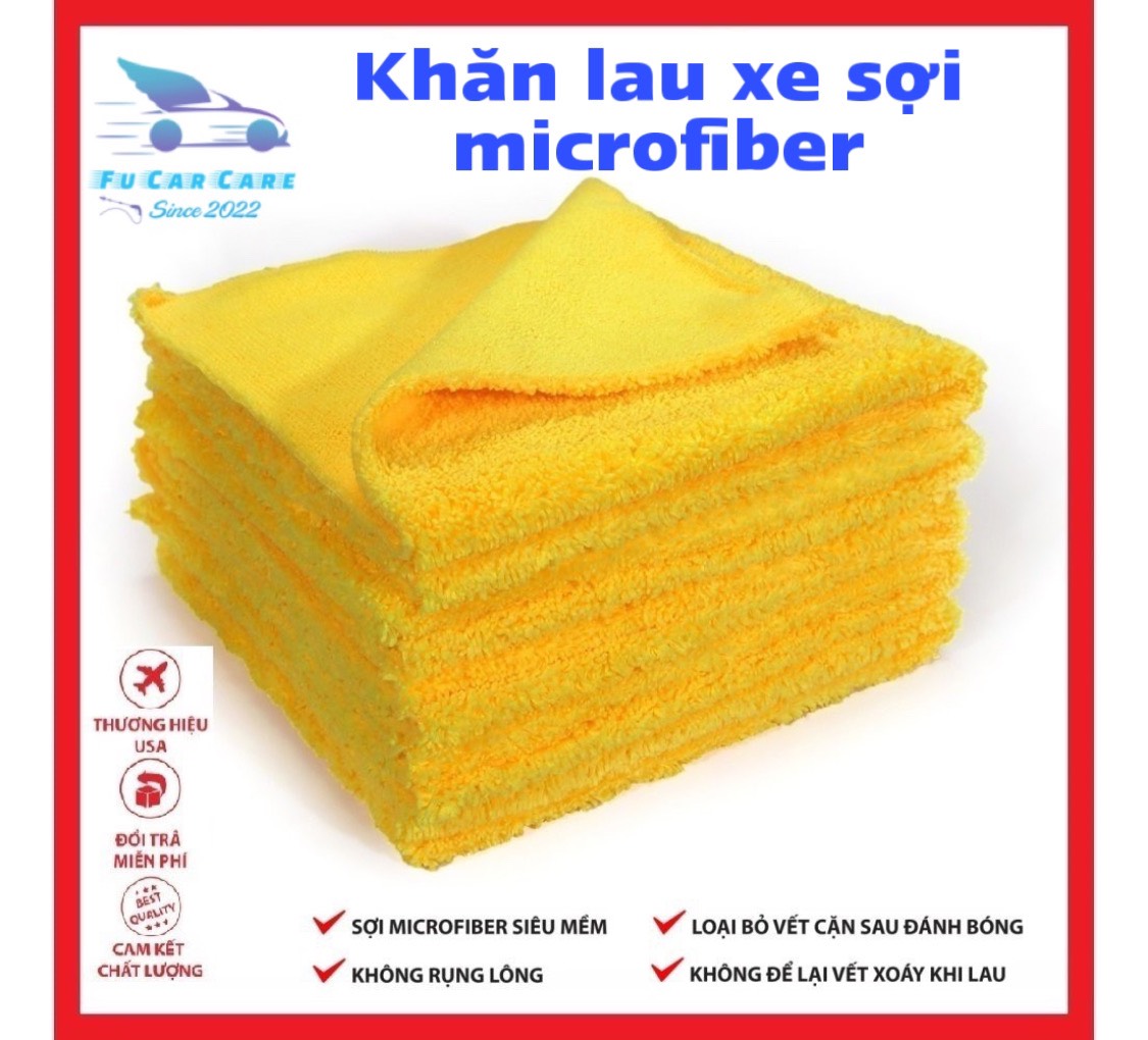 Khăn lau xe ô tô, khăn lau đa năng sợi Microfiber
