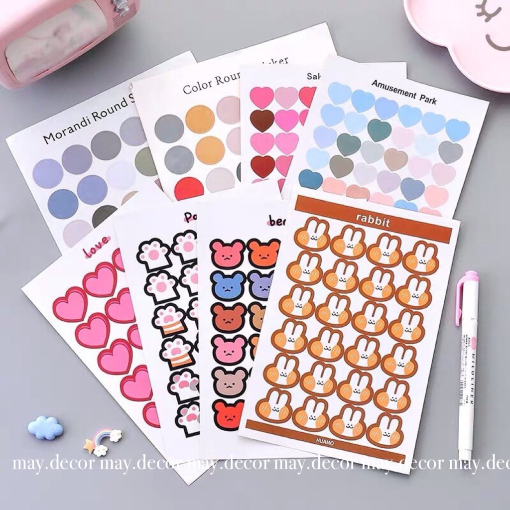 Sticker dán tranh ảnh, postcard ngộ nghĩnh- may.decor -