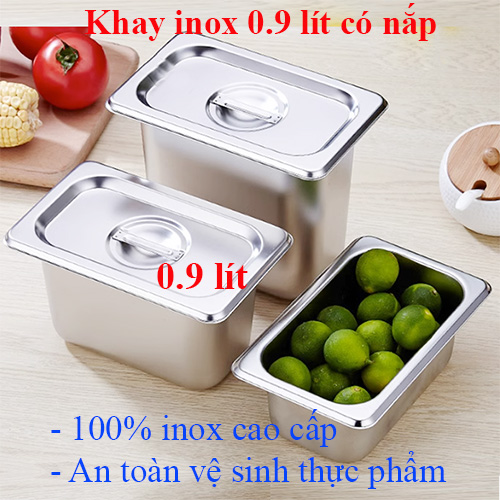 Khay inox GN 1/9 sâu 100mm đựng thực phẩm
