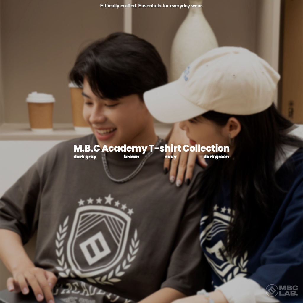 Áo thun cổ tròn mbc academy - brown/navy/green/dark gray