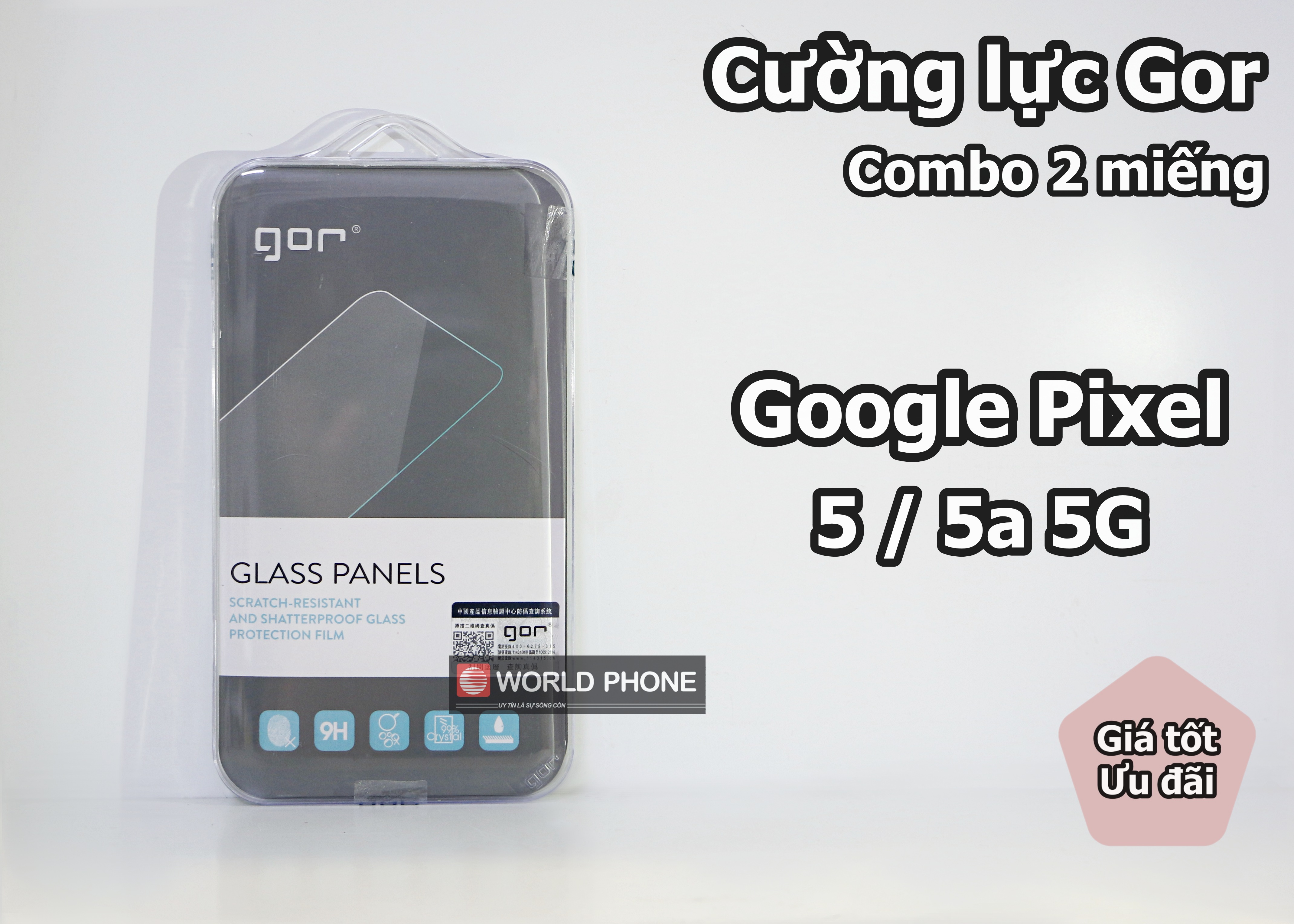 Kính cường lực gor google pixel 5 / pixel 5a 5g trong suốt, chống bám vân tay, vát 2.5d