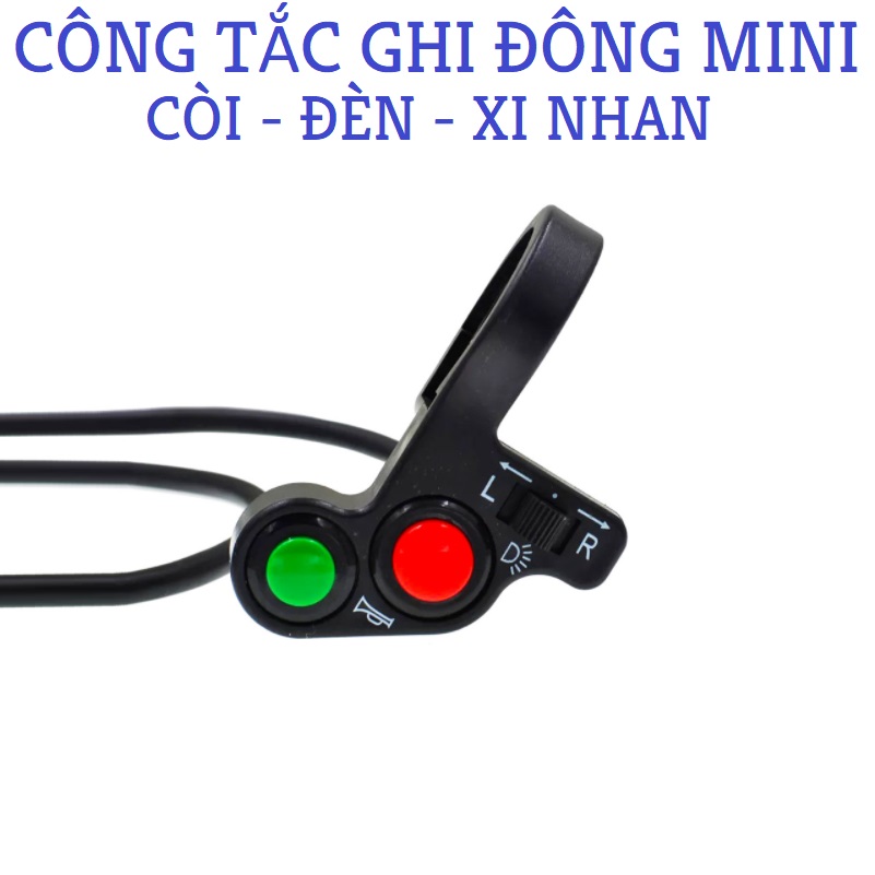 Công Tắc Ghi Đông Mini 3 Chế Độ Còi Đèn Xi Nhan Cho Xe Máy Xe Điện