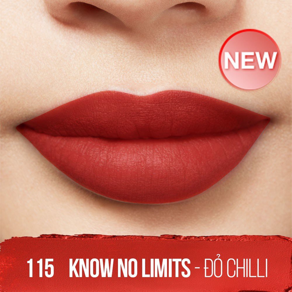 Son bút chì mịn lì superstay ink lip crayon màu đỏ chili 115 know no limits 75 speak your mind