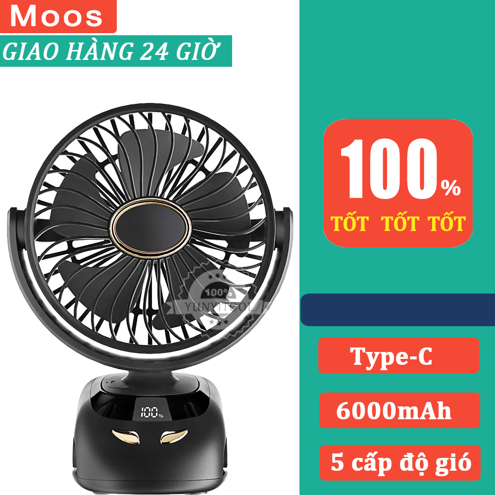 Quat sac điện to xoay 6000 mah quạt kẹp,Quạt mini siêu mạnh để bàn 5 cấp độ gió,Quạt tích điện mini,quạt sạc tích điện mini,quạt để bàn mini