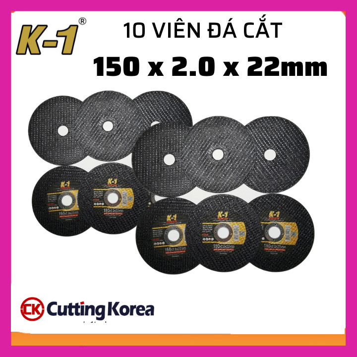 10 viên đá cắt sắt 150 | đá cắt k1 đen 150 | đá cắt sắt phi 150