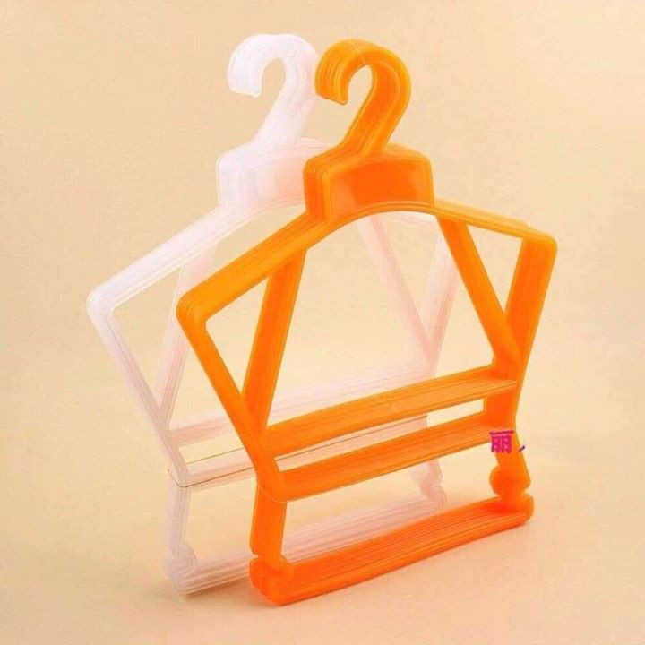 Set 10 Móc Áo Nhựa Treo bộ quần áo trẻ em màu cam & trắng giá tốt
