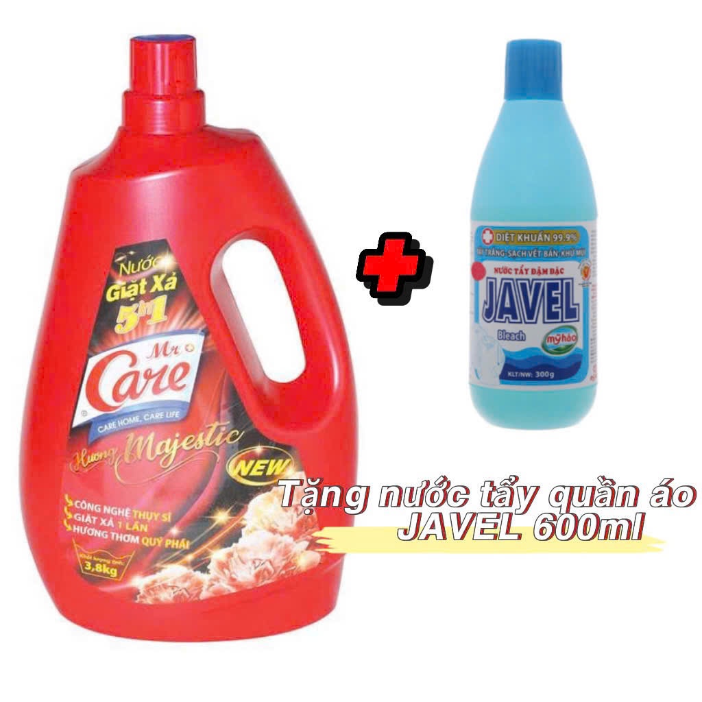 nước giặt xả Mr Care (True Care) 5in1 hương Majestic Can 3kg6 tặng chai tẩy 600ml