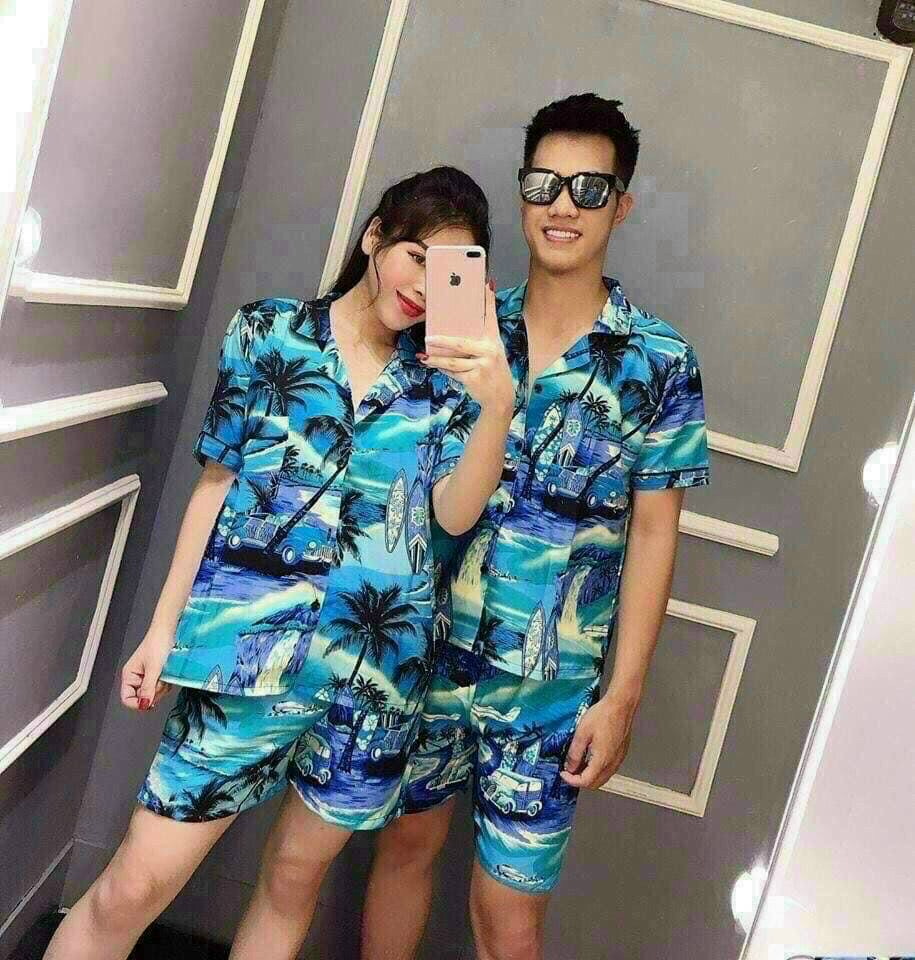 Bộ đồ hoa quả, sơ mi trái cây vải 100% cotton trang phục unisex chất kate ,shn 11