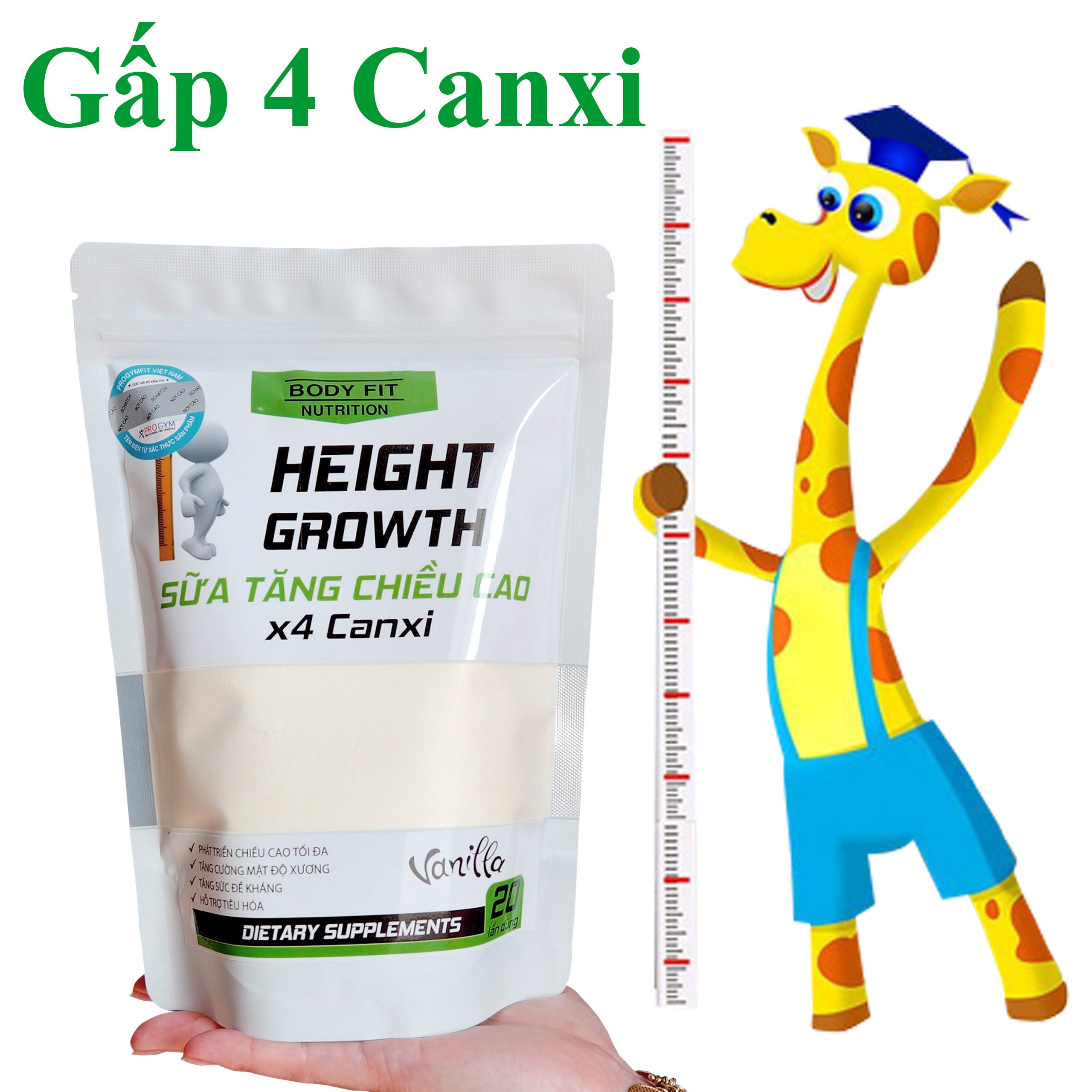 Sữa tăng chiều cao gấp 4 lần canxi height growth 500g