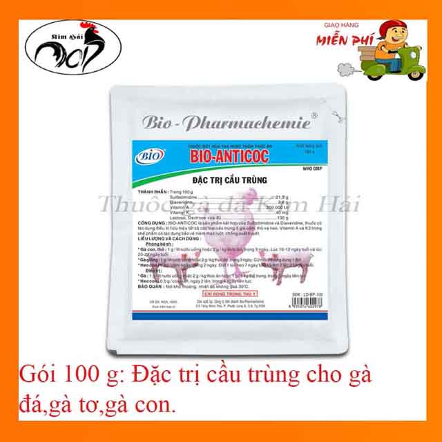 Bio Anticoc [gói 100 g]phòng ngừa hiệu quả các dấu hiệu Cầu Trùng,phân sáp,phân có lẫn máu tươi cho gà tơ,gà con,