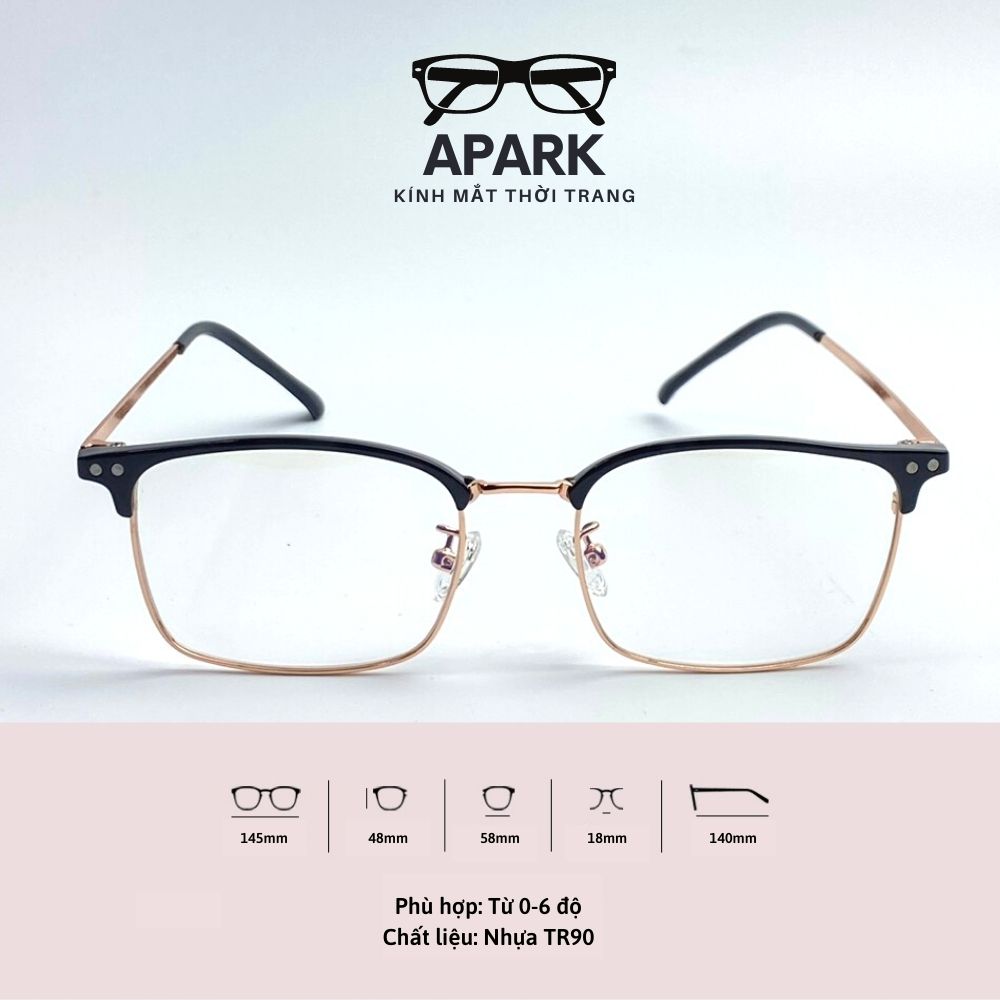 Gọng kính Thời trang Nam nữ FULL BOX apark apark mắt tròn kim loại dễ đeo thời trang giả cận đẹp 2021 AP31
