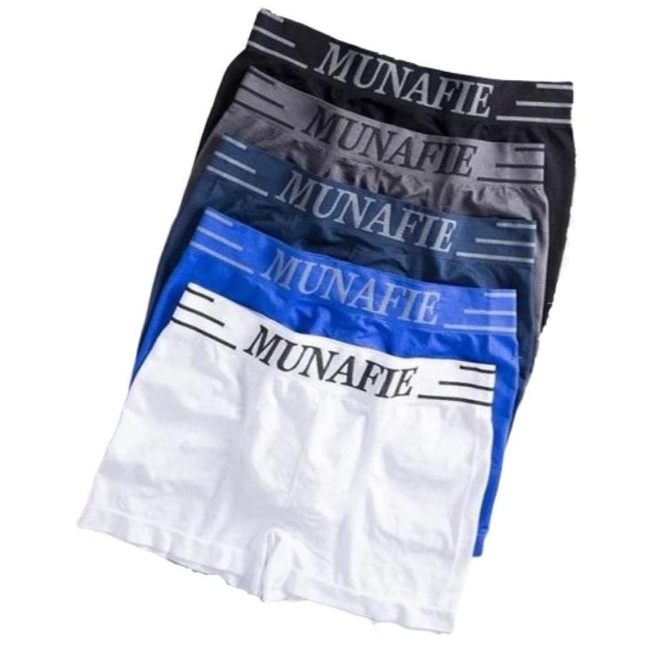 Combo 4 quần boxer nam munafie , quần sịp đùi nam siêu dai mịn túi zíp