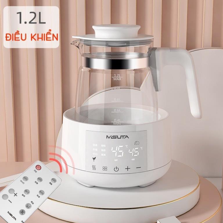 Bình đun nước pha sữa - máy đun nước pha sữa misuta 1,2l bản cao cấp có điều khiển