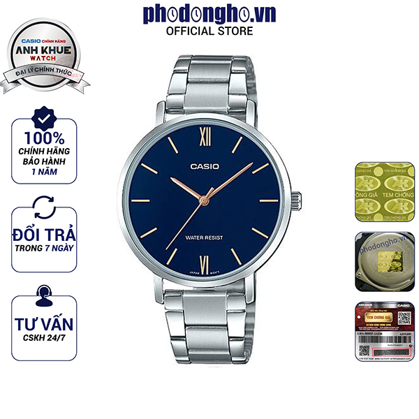 Đồng hồ nữ dây kim loại casio anh khuê ltp-vt01d-2budf