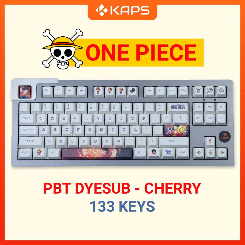 Keycap One Piece nhựa PBT profile Cherry in dyesub 133 nút cho bàn phím cơ layout 108/104/98/87/84/75/68/64/61