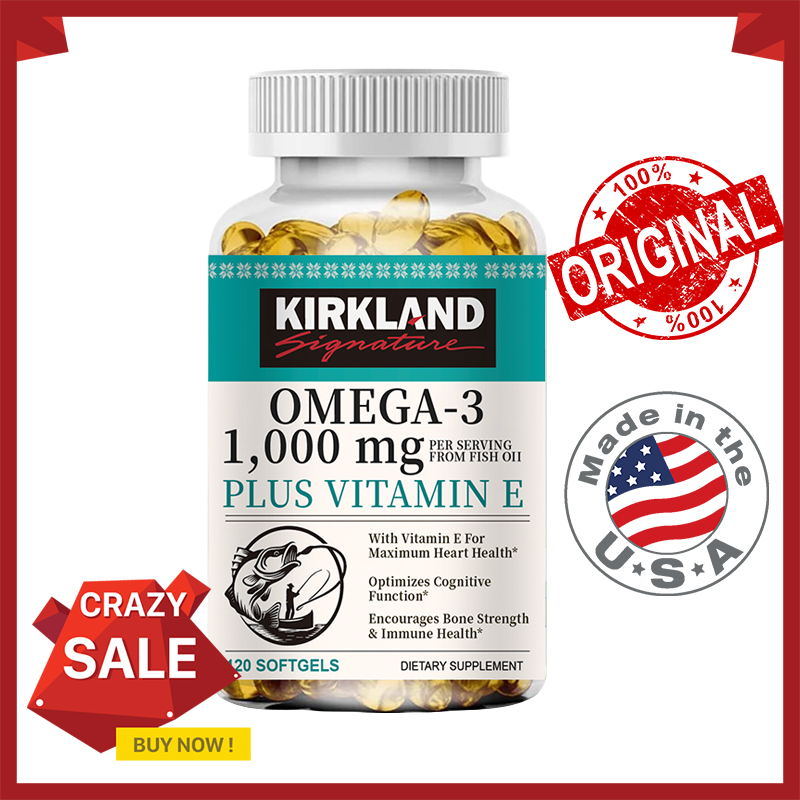  Viên uống bổ sung dầu cá KIRKLAND Omega 3 1000mg 600EPA & 400DHA hỗ trợ sức khỏe tim mạch não khớp và mắt 