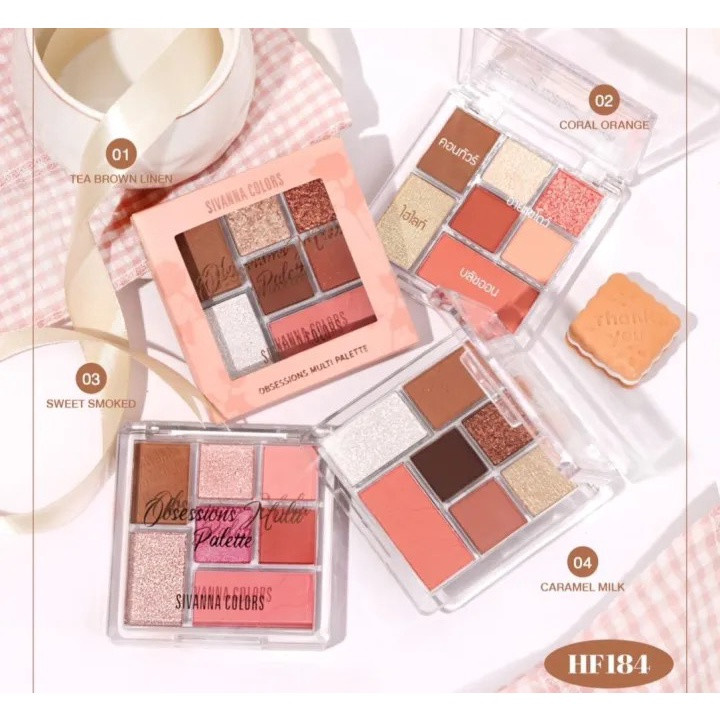 Bảng Phấn Mắt 7 Ô Sivanna Obsessions Multi Palette HF184 ( MÃ 60)
