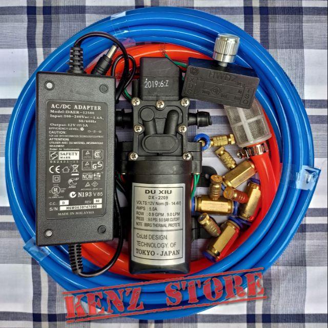 Combo phun sương giá rẻ máy+nguồn+điều tốc+5béc+10m dây+lọc nước