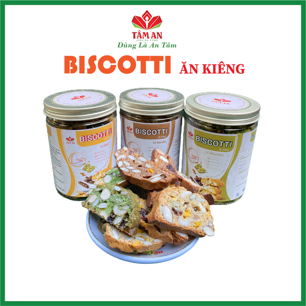 Bánh BISCOTTI nguyên cám, bánh ăn kiêng, hạt dinh dưỡng eatclean