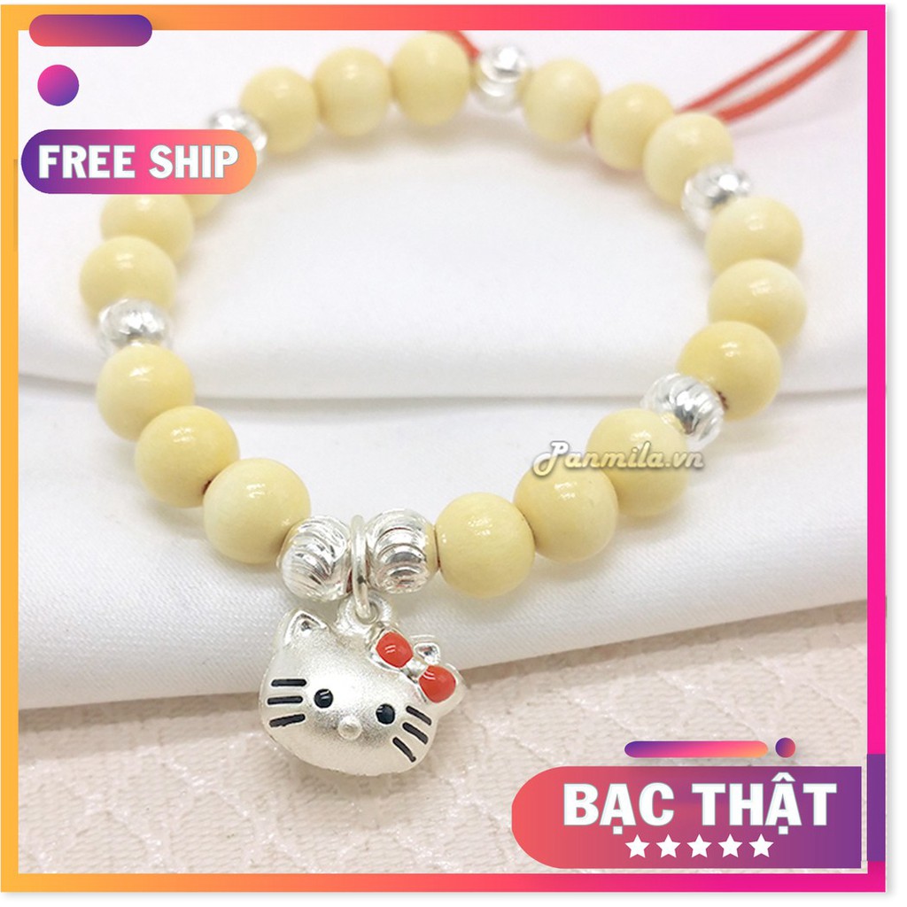 Vòng dâu tằm panmila kết bi bạc - vòng tay cho bé