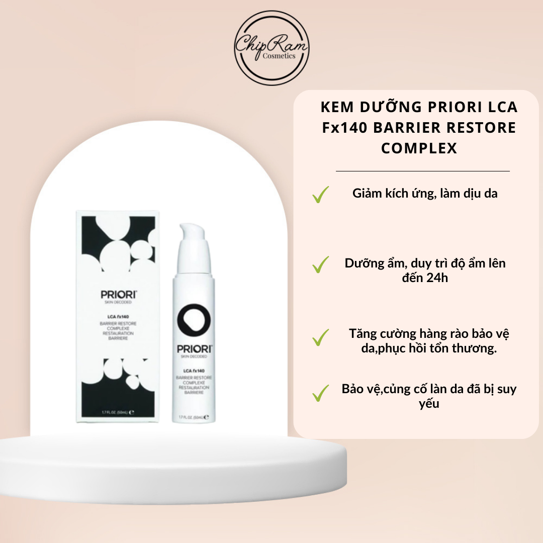 Kem dưỡng priori lca fx140 barrier restore complexe phục hồi, tái tạo da