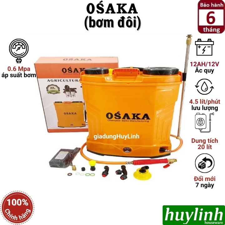 Bình xịt điện phun thuốc trừ sâu Osaka 20 lít -